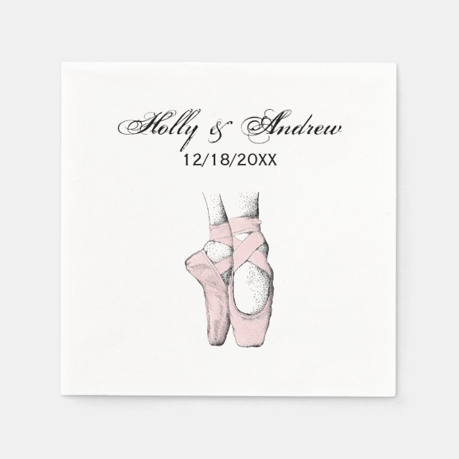 Ballerina Feet på Pointe #1 Lt Rosa Pappersservett (Framsidan)