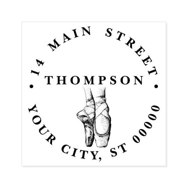 Ballerina Feet på Pointe #1 Namn Returadress Stämpel (Tryck)