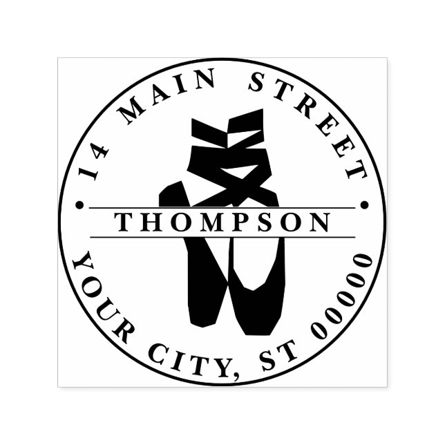 Ballerina Feet på Pointe #2 Silhouette Ret Adress Självfärgande Stämpel (Design)