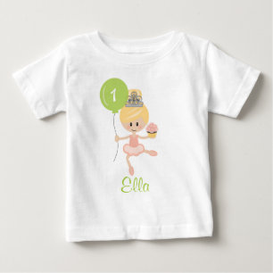 Ballerina First Birthday Shirt Blonde Tee Shirt