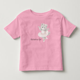 Ballerina flicka Grå kattunge T Shirt