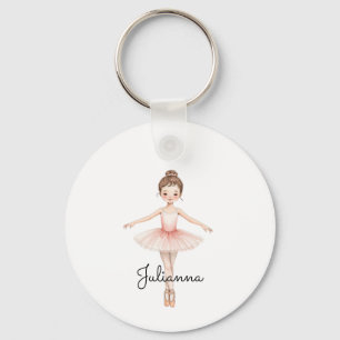 Ballerina Flicka Personlig Nyckelring