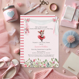 Ballerina Flicka Shower Tutu Elegant Kangaroo Inbjudningar