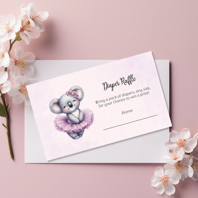 Ballerina Flicka Shower Tutu Koala Diaper Game Tilläggskort (Skapare uppladdad)