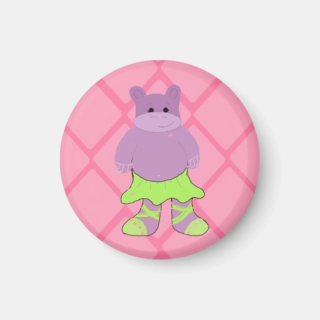 Ballerina Flodhäst Magnet (Framsidan)