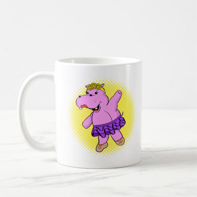 Ballerina Flodhäst Med Tutu Kaffemugg (Vänster)