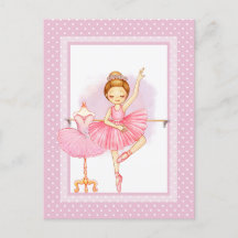 Ballerina flora prickmönster inbjudan vykort