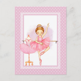 Ballerina floraI polka dots-vykort för inbjudan