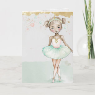 Ballerina, Födelsedag, Grafikkonstkort för liten f Kort