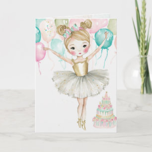 Ballerina, Födelsedag, Grafikkonstkort för liten f Kort
