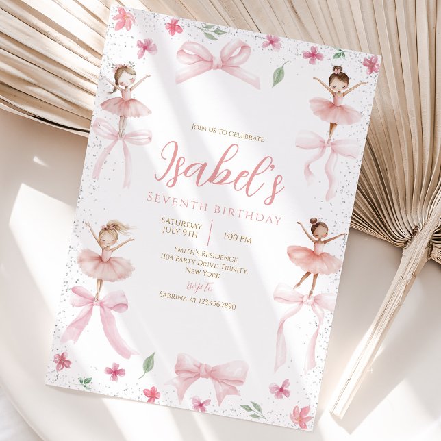 Ballerina Födelsedag Inbjudningar (Skapare uppladdad)