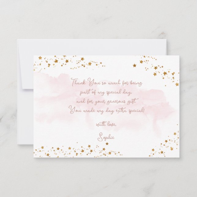 Ballerina födelsedag med dans och piruetter tack kort (Framsida)