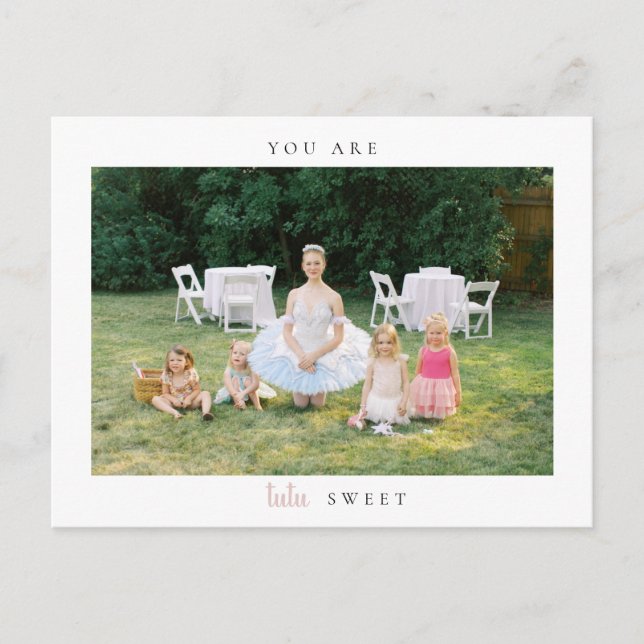 Ballerina Födelsedag Tack Foto Postkort Vykort (Framsida)