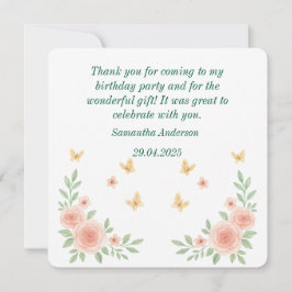 Ballerina Födelsedags Tacksamhetskort - Rosa Balet Tack Kort