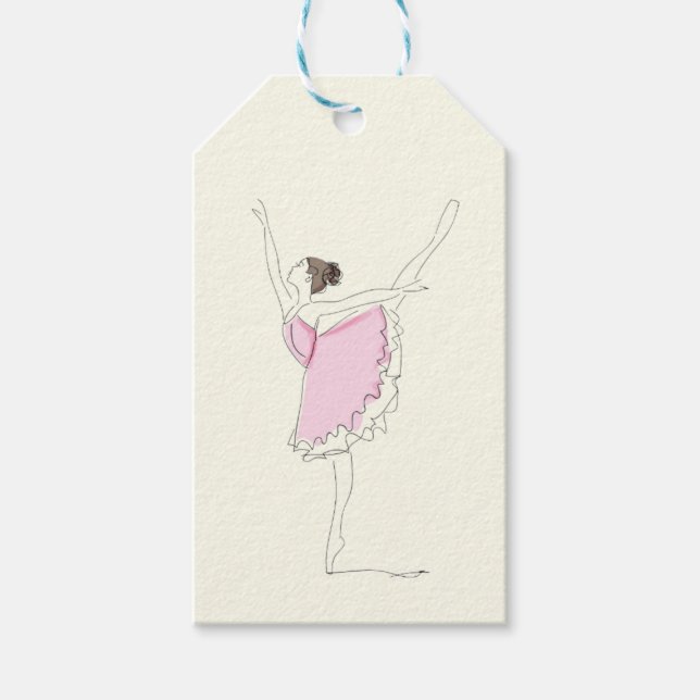 Ballerina Födelsedagsfest Förmån Presentetikett (Framsidan)
