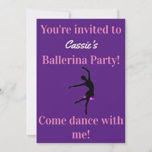 Ballerina Födelsedagsfest inbjudan