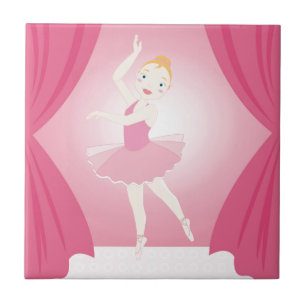 Ballerina födelsedagsfest kakelplatta