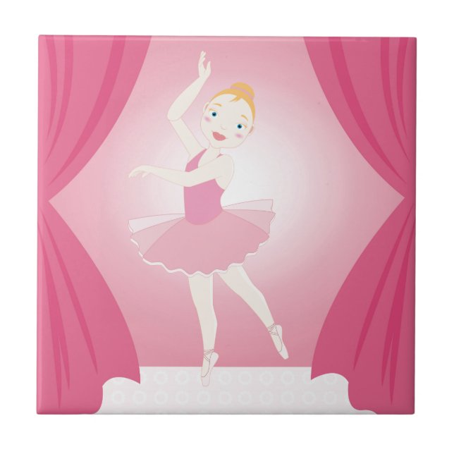 Ballerina födelsedagsfest kakelplatta (Framsidan)