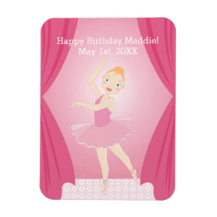 Ballerina födelsedagsfest magnet