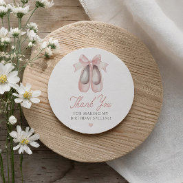 Ballerina Födelsedagsfest Runt Klistermärke