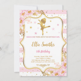 Ballerina födelsedagsinbjudan inbjudningar