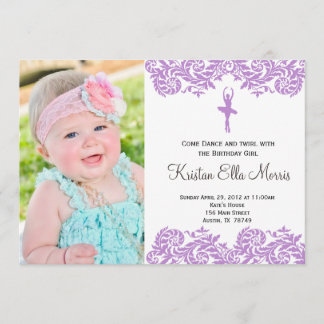 Ballerina födelsedagsinbjudan inbjudningar