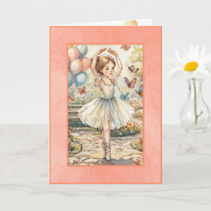Ballerina Födelsedagskort Digital Nedladdning Kort