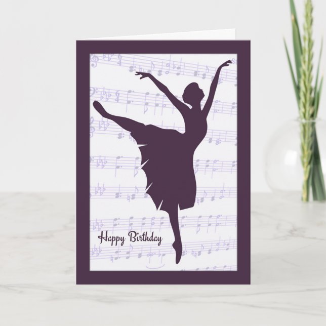 Ballerina framför Lakan Music Birthday Card Kort (Framsida)