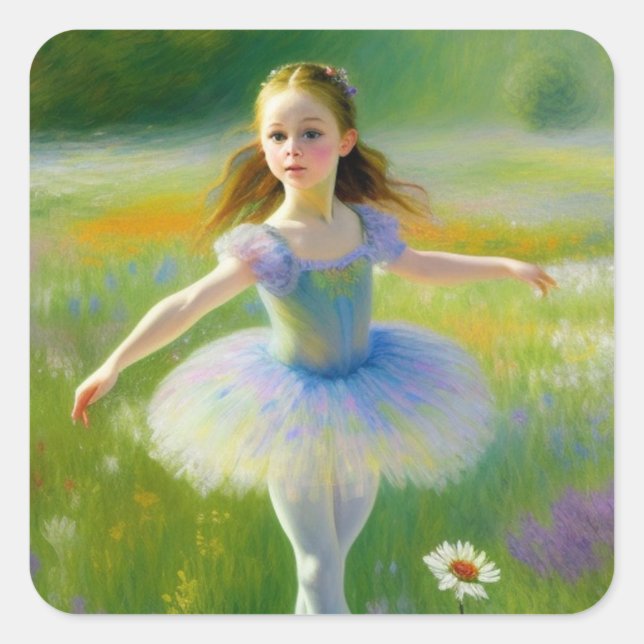 Ballerina Fyrkantigt Klistermärke (Framsida)