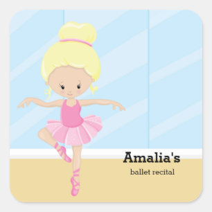 Ballerina Fyrkantigt Klistermärke