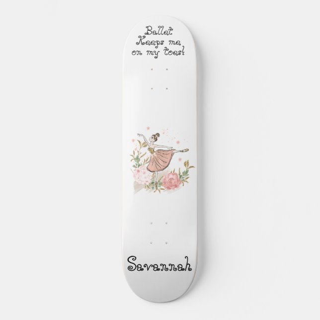 Ballerina-gåva, balettskateboard mini skateboard bräda 18,5 cm (Framsida)