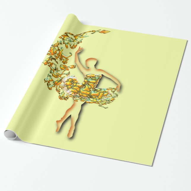 Ballerina Gift Wrapping Papper Ballet Dancer Girl Presentpapper (Utrullad)