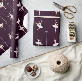 Ballerina Gift Wrapping Papper Girl på jul Presentpapper