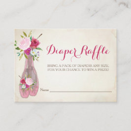 Ballerina Girl Baby Shower Diaper Raffle Biljett