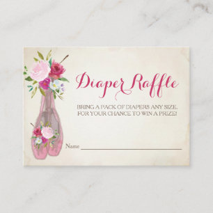 Ballerina Girl Baby Shower Diaper Raffle Biljett