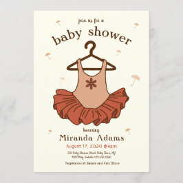 Ballerina Girl Baby Shower Inbjudningar