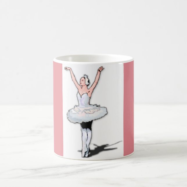 Ballerina Girl Dancer Rosa Ballet Dance Mugg (Center)