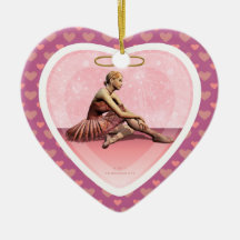 Ballerina Girl God jul Heart Ornament
