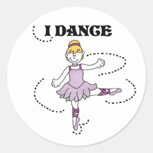 Ballerina Girl I Dance Runt Klistermärke