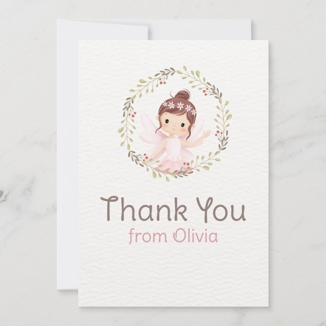 Ballerina Girl in Rosa Dress Birthday Baby Shower Tack Kort (Framsida)
