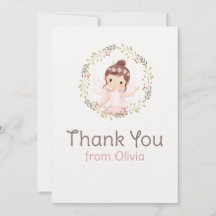 Ballerina Girl in Rosa Dress Birthday Baby Shower