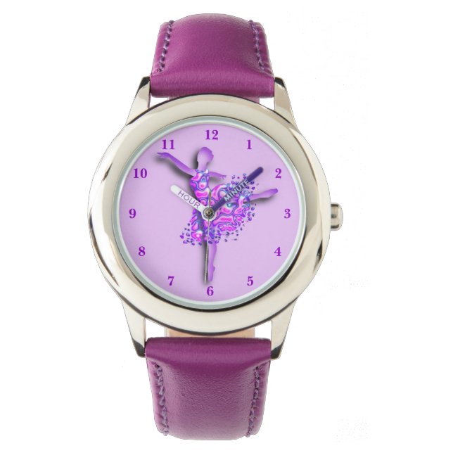 Ballerina Girl Lila Watch Ballet Dancer Armbandsur (Framsida)