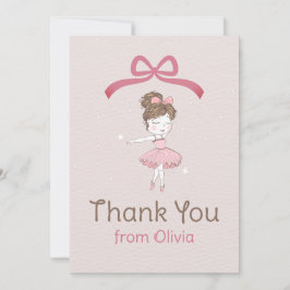 Ballerina Girl på Rosa Dress Birthday Tack Kort