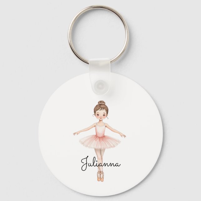 Ballerina Girl Personalized Nyckelring (Framsida)