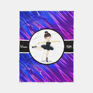 Ballerina Girls Blue / Lila Dance Ballet Fleecefilt