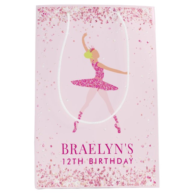 Ballerina Glitter Confetti Birthday Design (Framsidan)