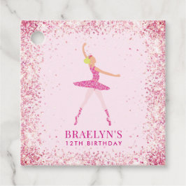 Ballerina Glitter Confetti Birthday Design Gåvor Etiketter