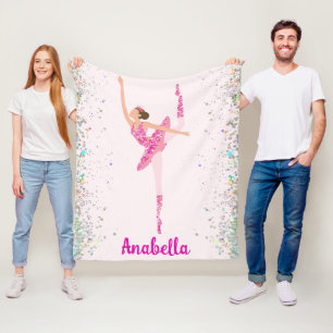 Ballerina Glitter Confetti Personlig Design Fleecefilt