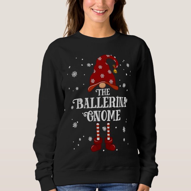 Ballerina Gnome Family Matching Group Christmas T Shirt (Framsida)