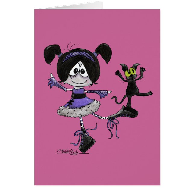 Ballerina Goth Stil Hälsningskort (Framsidan)